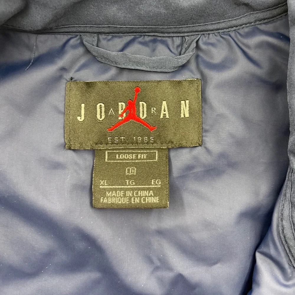 Jordan Sweetlax Upstate Lacrosse Quilted Quarter Zip Jacket Navy Blue Mens XL